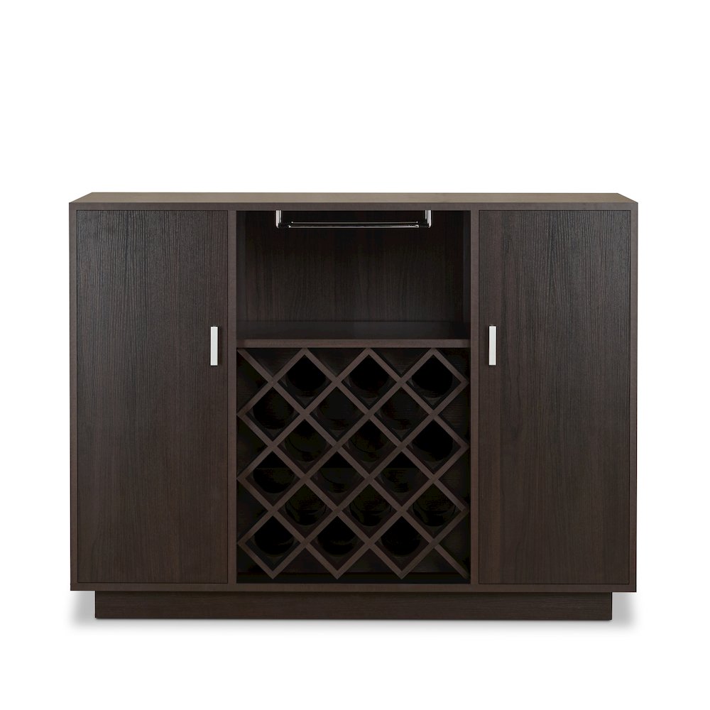 Espresso 2-door Rectangular Wine Cabinet with Steamware Rack. Picture 5