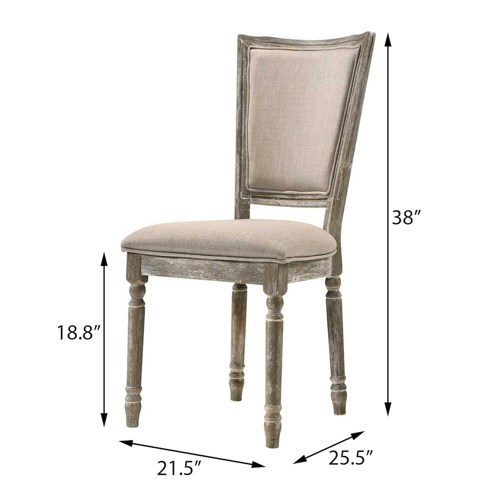 Beige and Reclaimed Grey Padded Seat Side Chairs (Set of 2). Picture 5