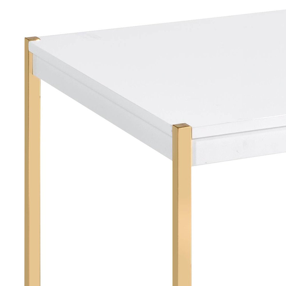 White and Gold Rectangle Coffee Table. Picture 4