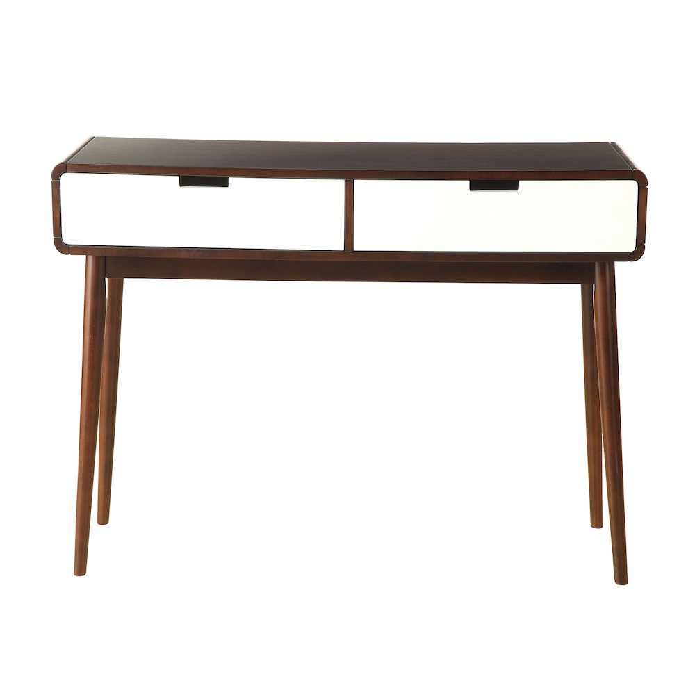 Espresso and White 2-drawer Sofa Table. Picture 2