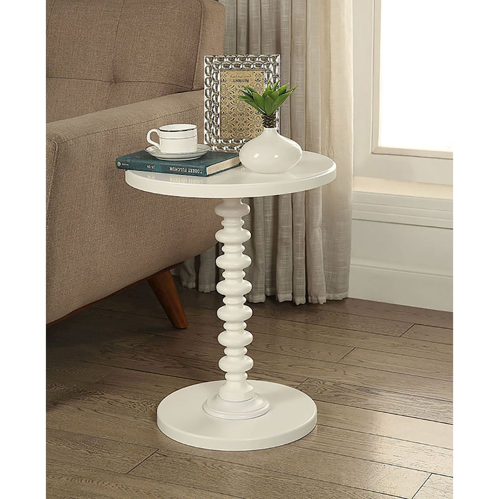 Round Wooden Side Table. Picture 3