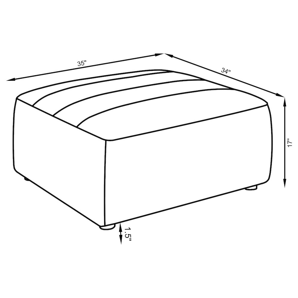 Dark Charcoal Upholstered Square Ottoman. Picture 4