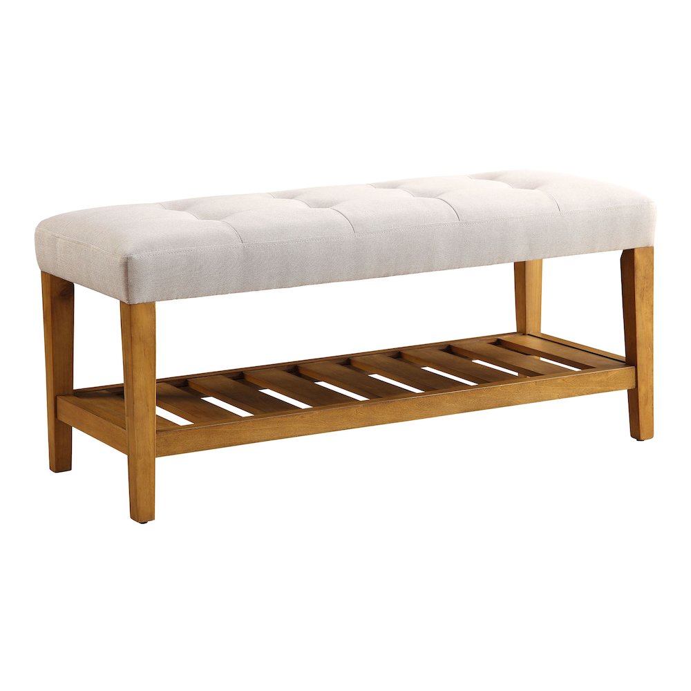Tufted Padded Seat Bench. Picture 1
