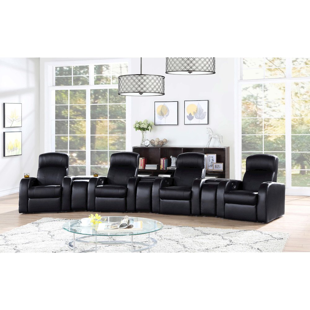 Black Leather Console. Picture 6