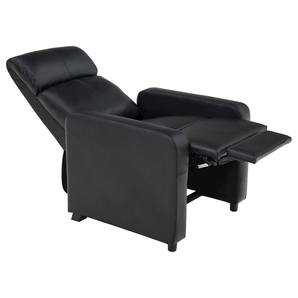 Black Upholstered Push-Back Recliner. Picture 5
