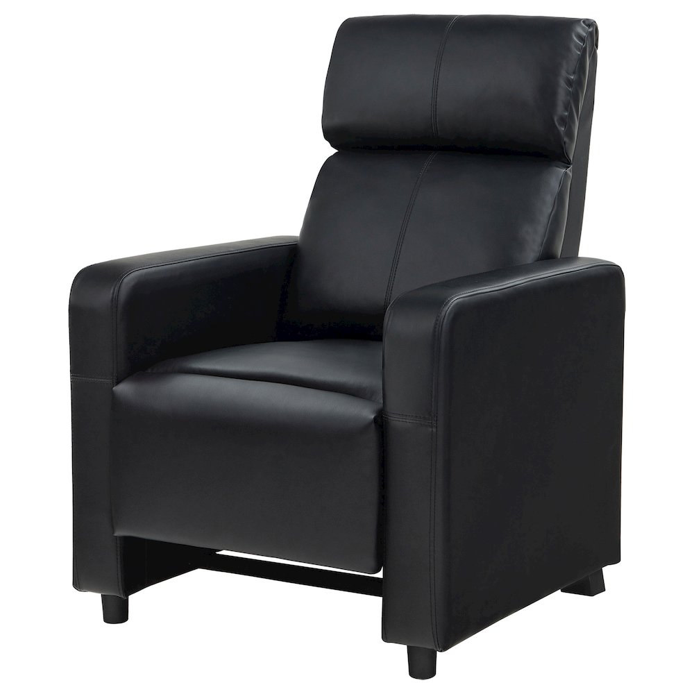 Black Upholstered Push-Back Recliner. Picture 7