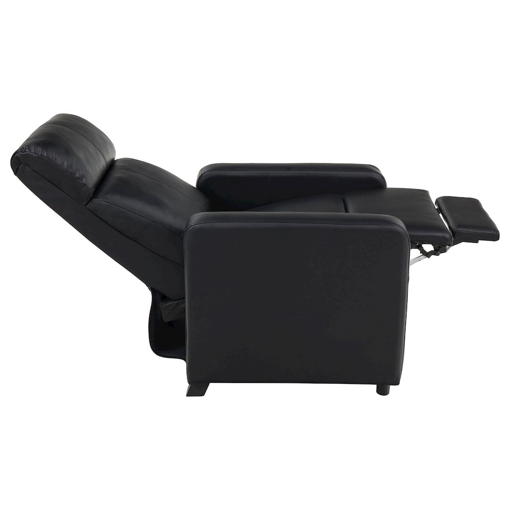 Black Upholstered Push-Back Recliner. Picture 11