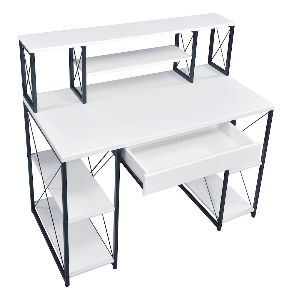 Office Desk with Open Shelves and Hutch. Picture 3