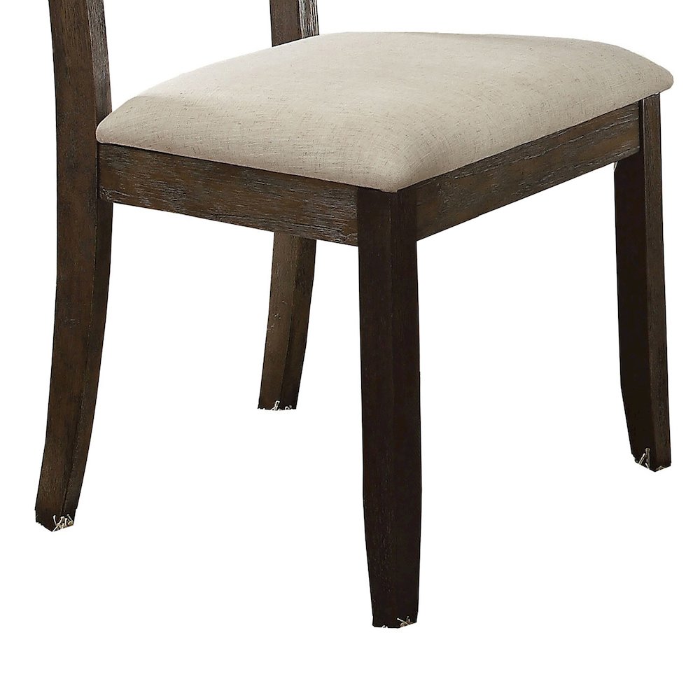 Beige and Salvage Brown Open Back Side Chairs (Set of 2). Picture 4