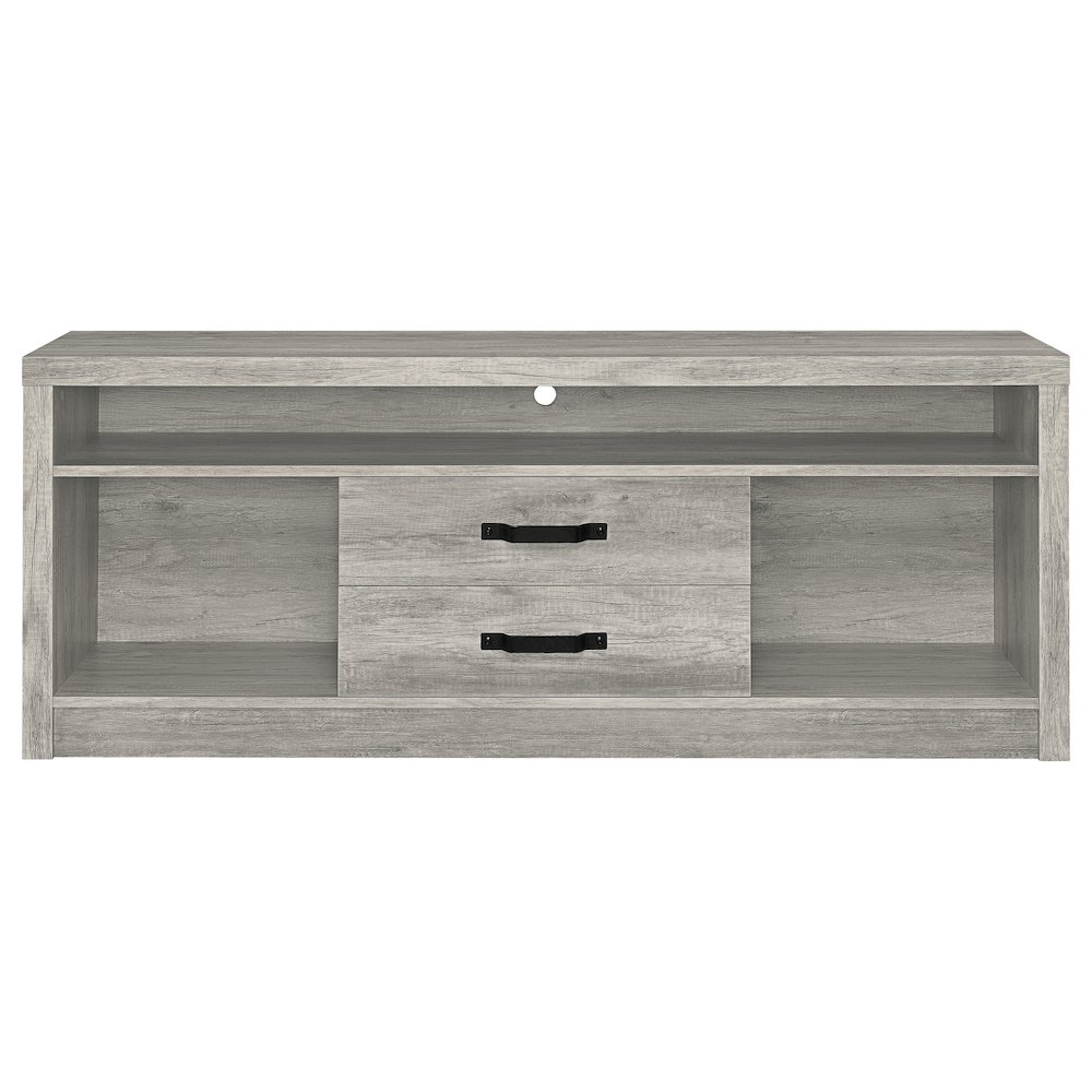 Grey Driftwood 2-drawer TV Console. Picture 4