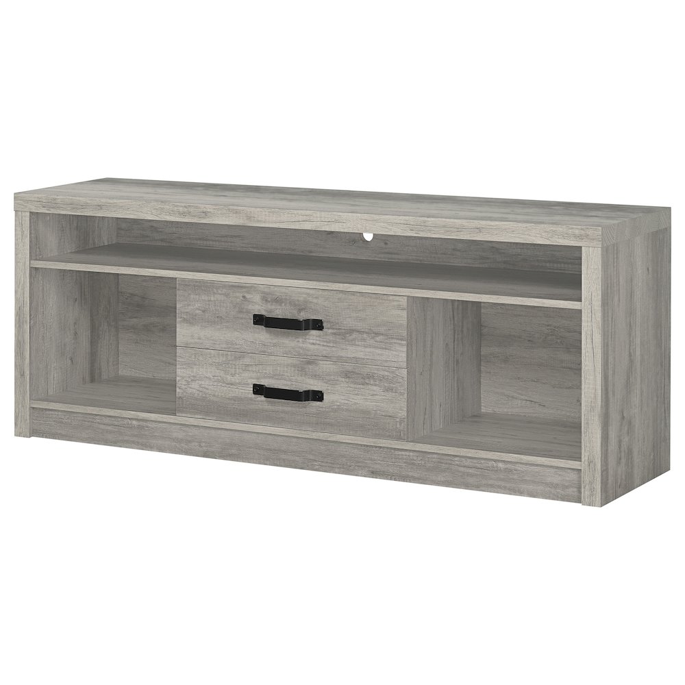 Grey Driftwood 2-drawer TV Console. Picture 5