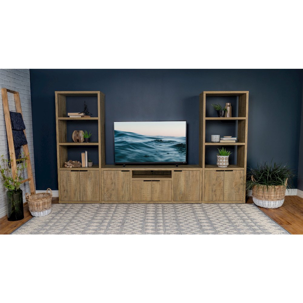 Mango 4-door TV Stand with Open Shelving. Picture 13