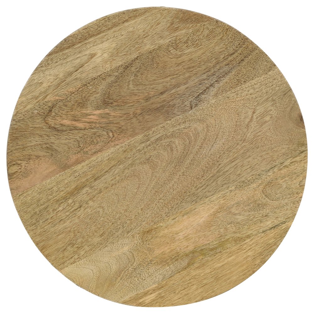 Natural and Black Round Top End Table. Picture 3