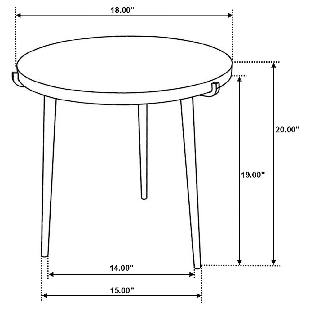 Natural and Black Round Top End Table. Picture 5