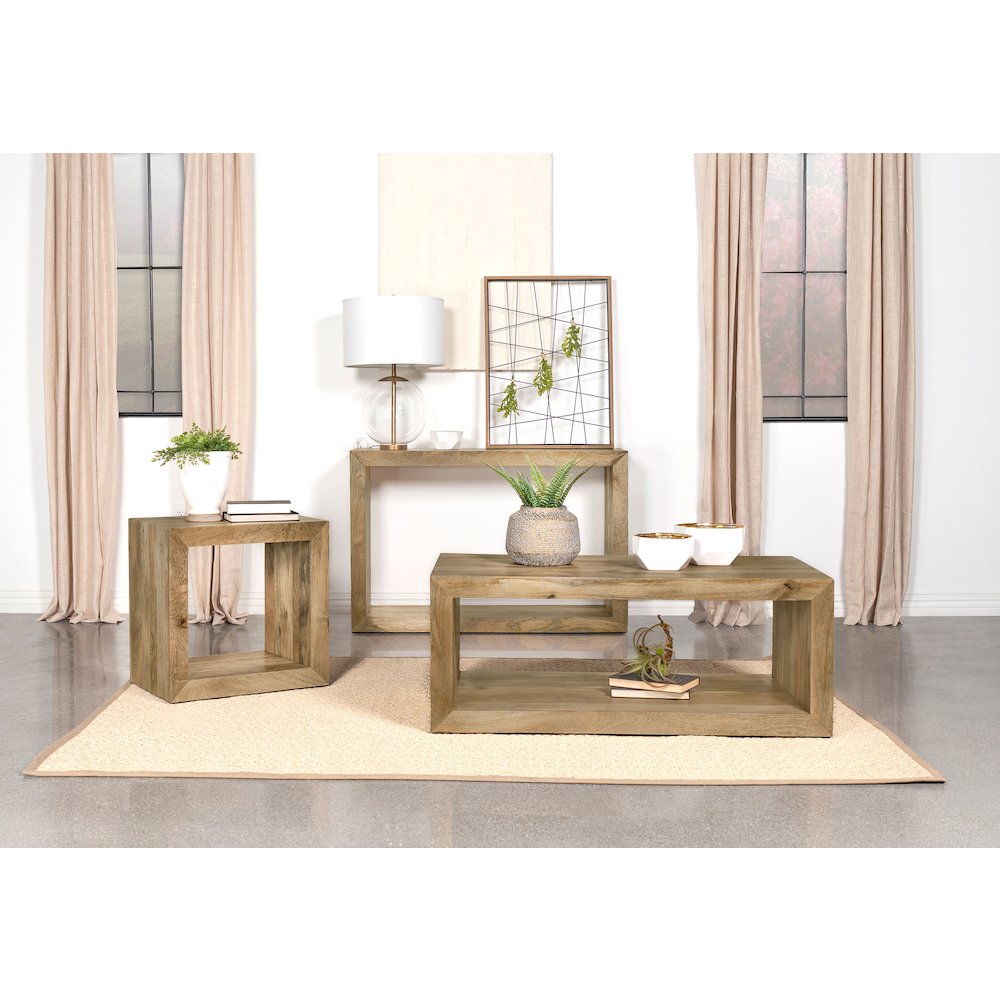 Natural Rectangular Coffee Table. Picture 8