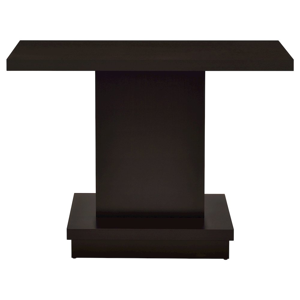 Cappuccino Pedestal Rectangle Sofa Table. Picture 3
