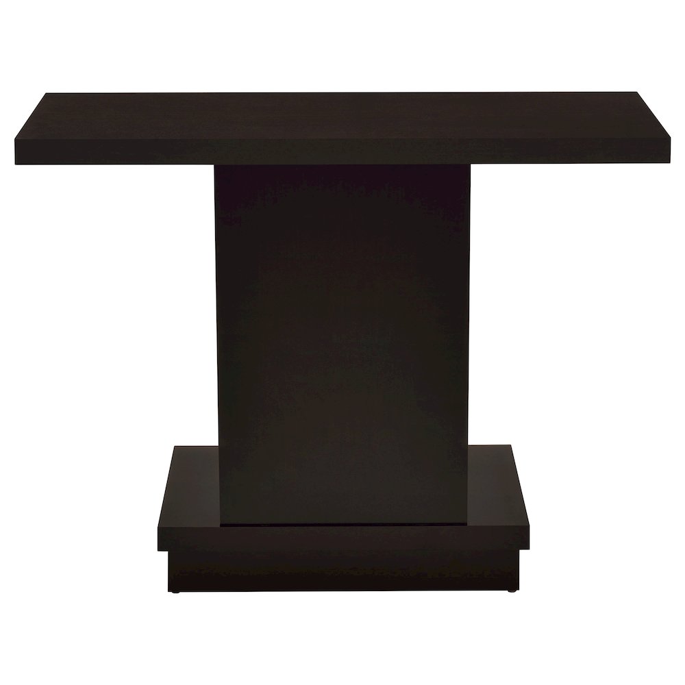 Cappuccino Pedestal Rectangle Sofa Table. Picture 5