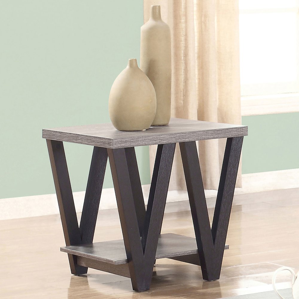 Black and Grey Angled Leg End Table. Picture 2
