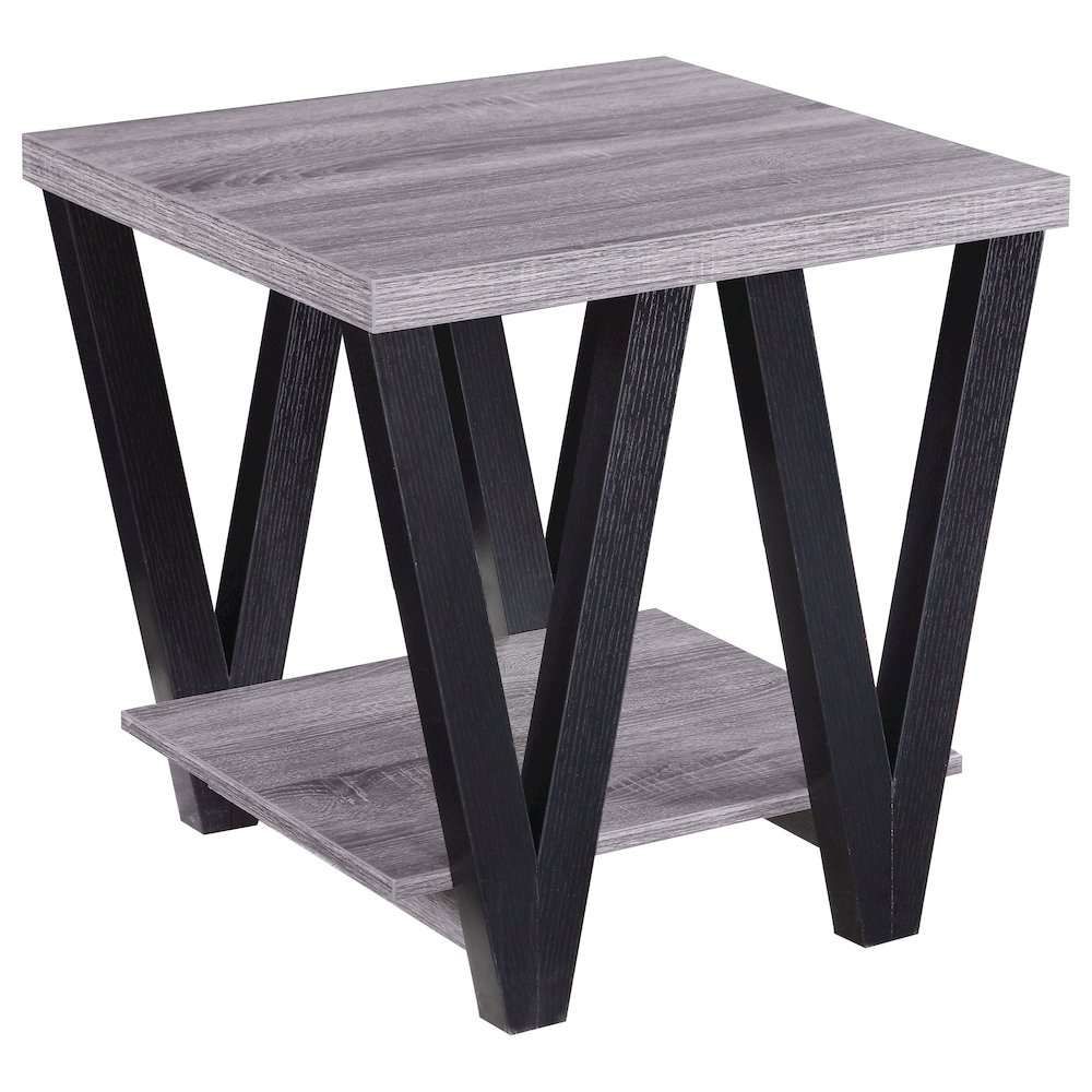 Black and Grey Angled Leg End Table. Picture 1