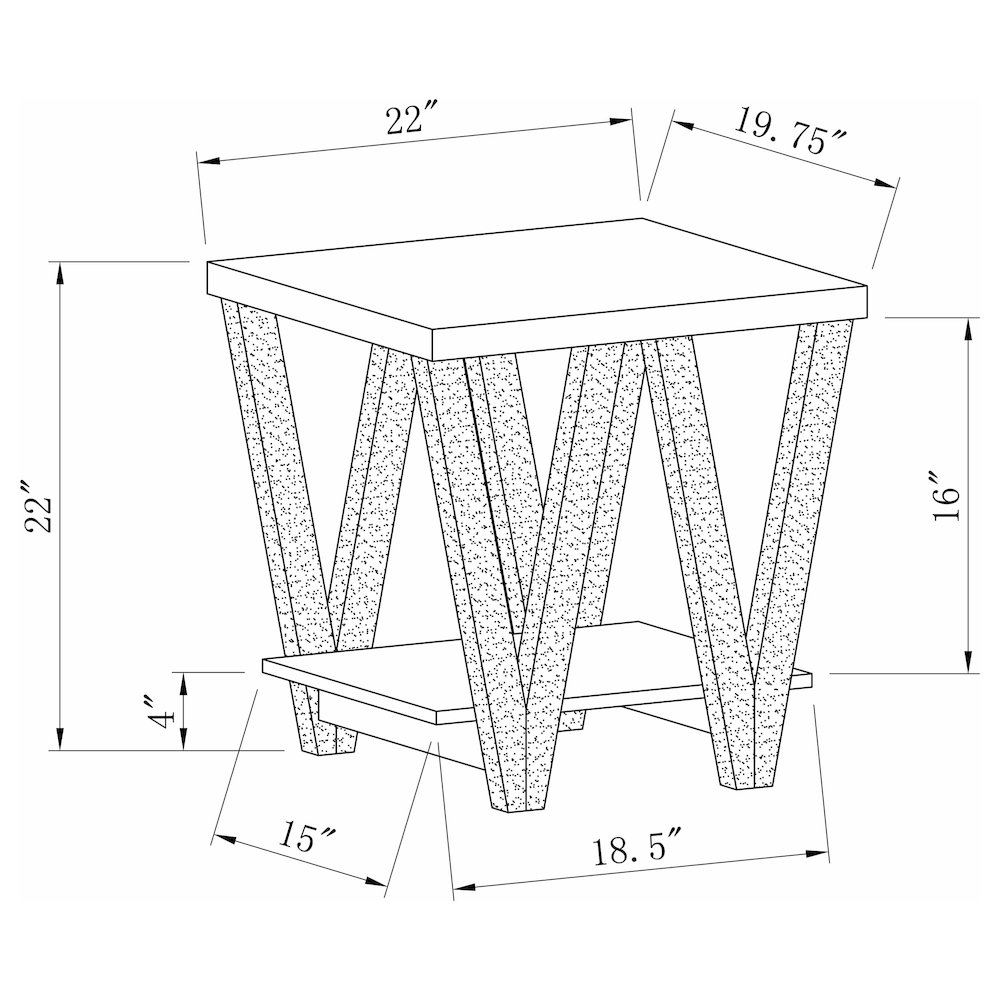 Black and Grey Angled Leg End Table. Picture 3