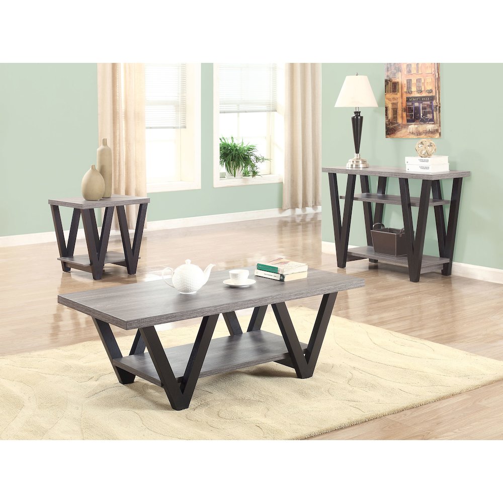Black and Grey Angled Leg End Table. Picture 4