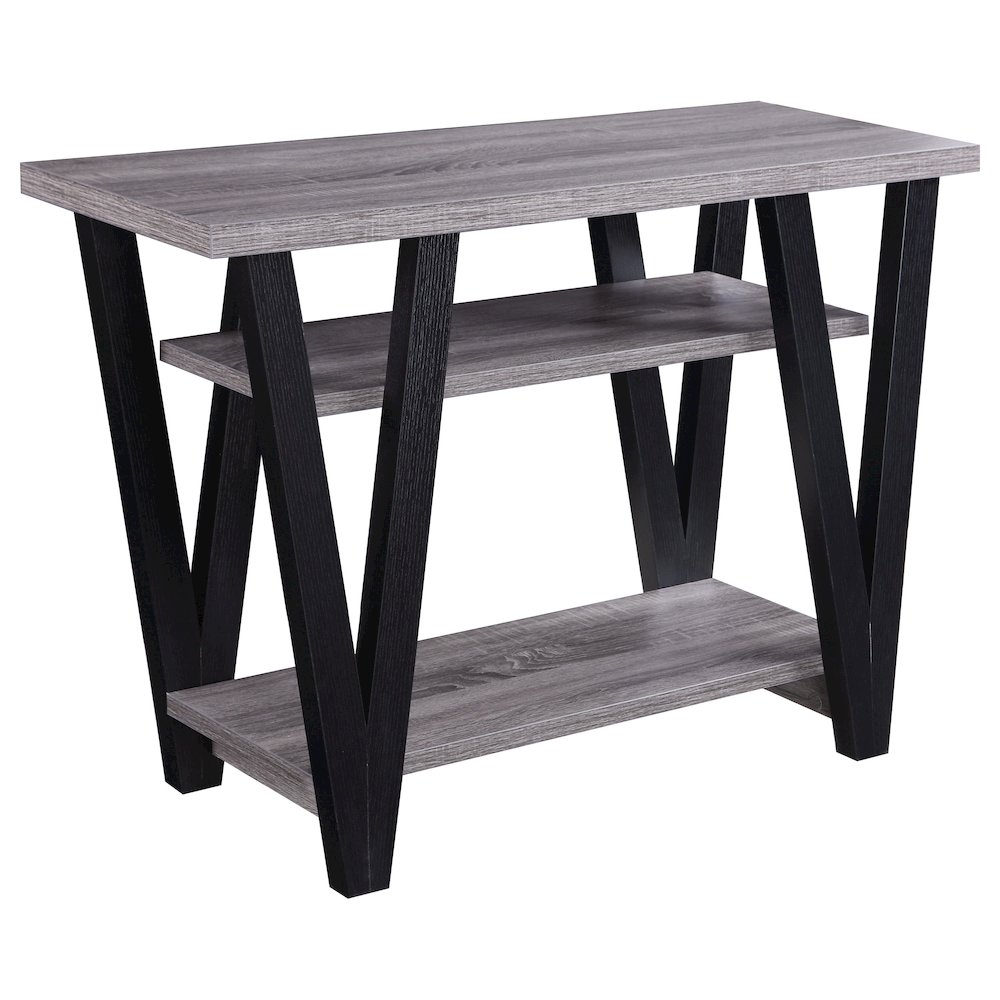Antique Grey and Black Rectangle Sofa Table. Picture 1