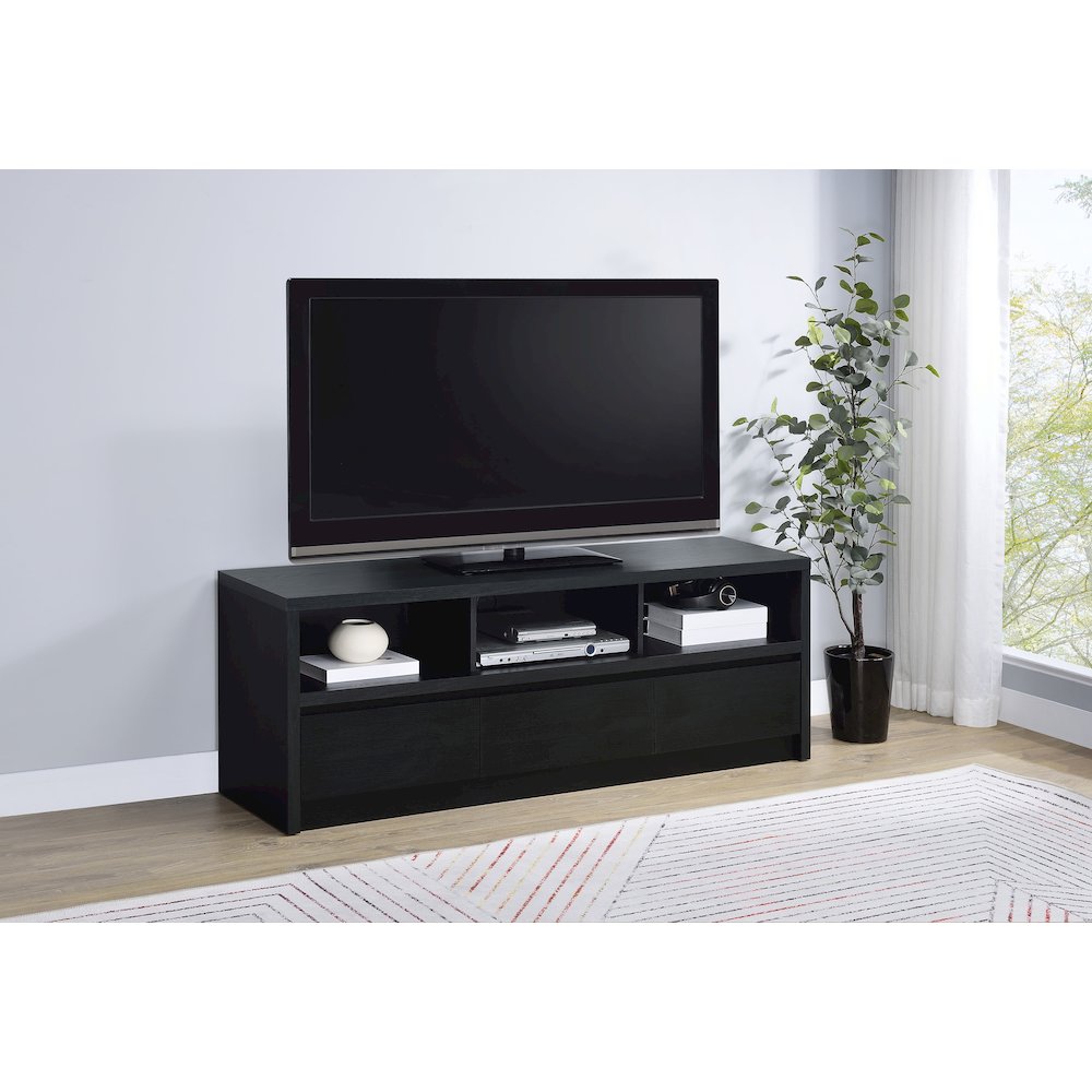 O'Brien Black 3-drawer TV Stand Media Console. Picture 11