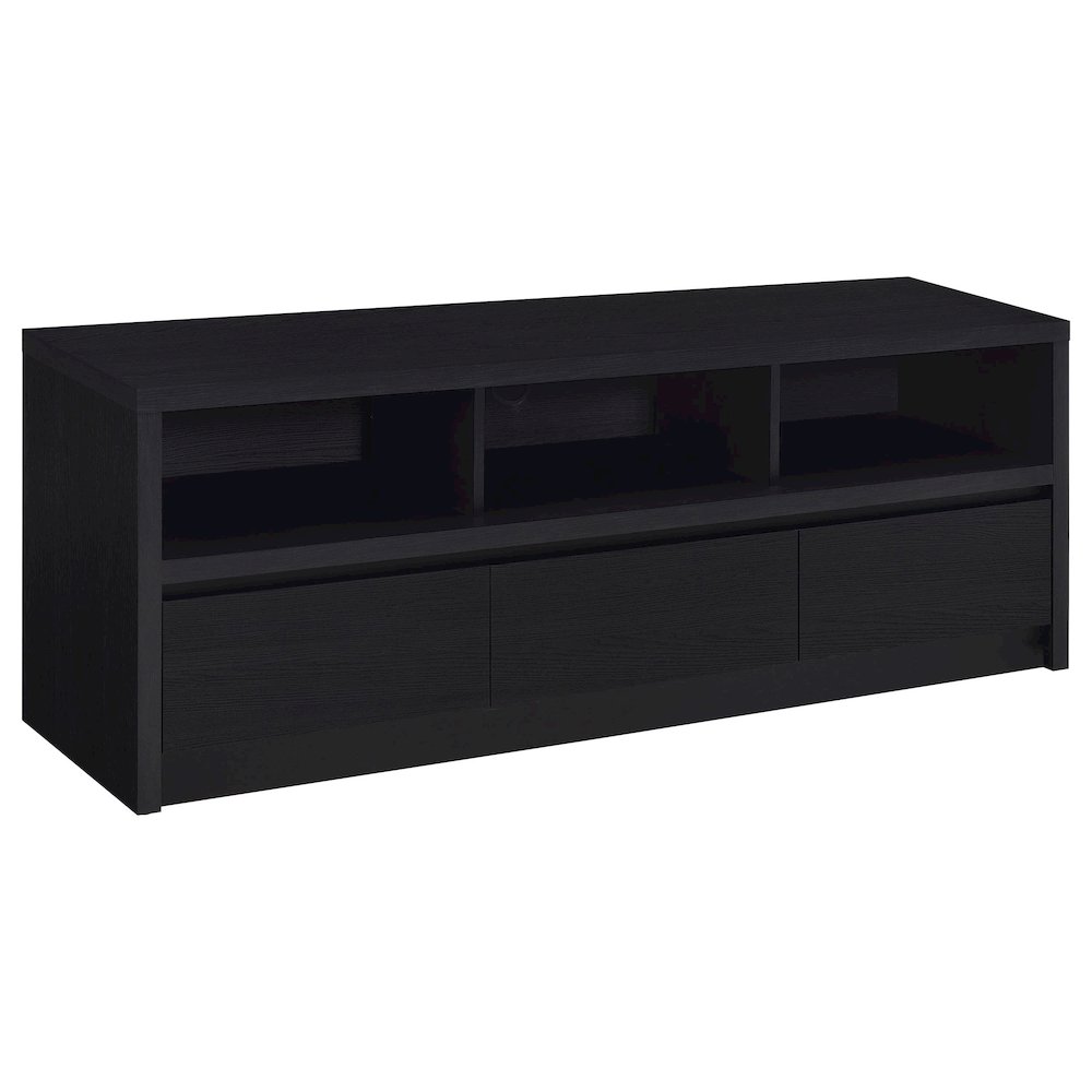 O'Brien Black 3-drawer TV Stand Media Console. Picture 1