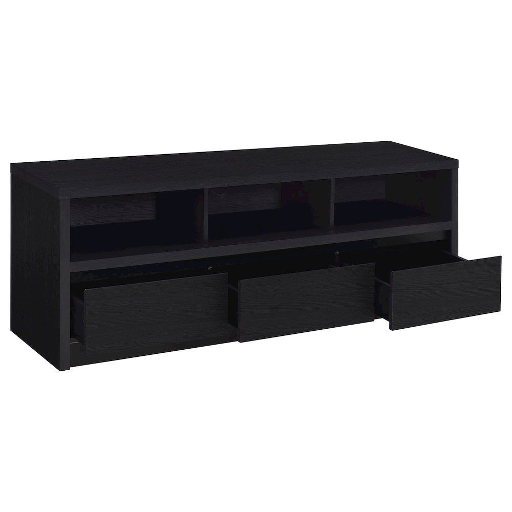 O'Brien Black 3-drawer TV Stand Media Console. Picture 2