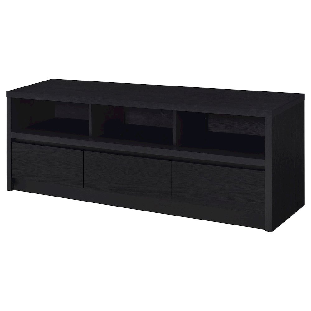 O'Brien Black 3-drawer TV Stand Media Console. Picture 4