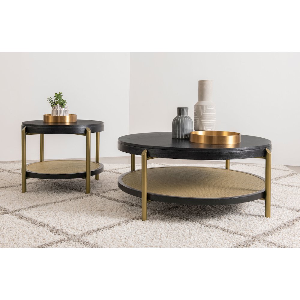 Benson Black Round End Table. Picture 8