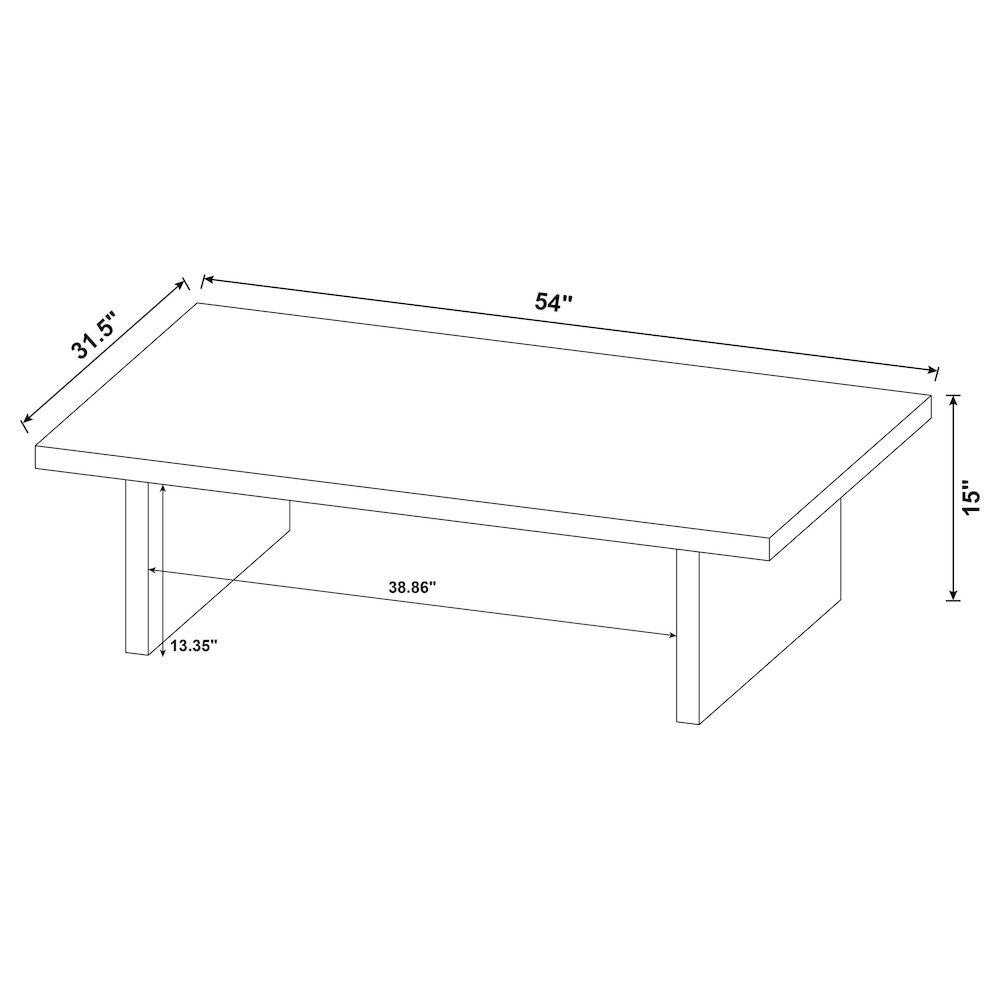 Caroline Black Rectangular Engineered Laminate Coffee Table. Picture 7
