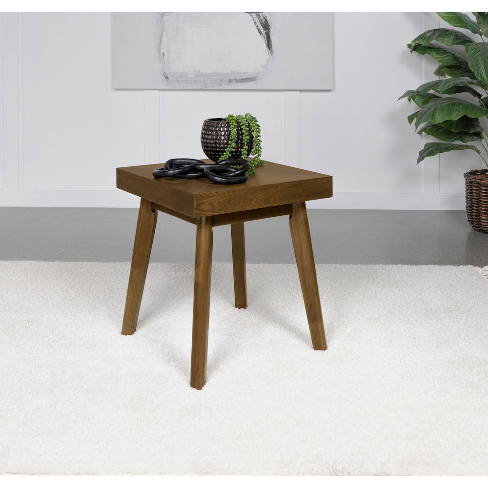 Walnut End Table with Diamond Parquet. Picture 2