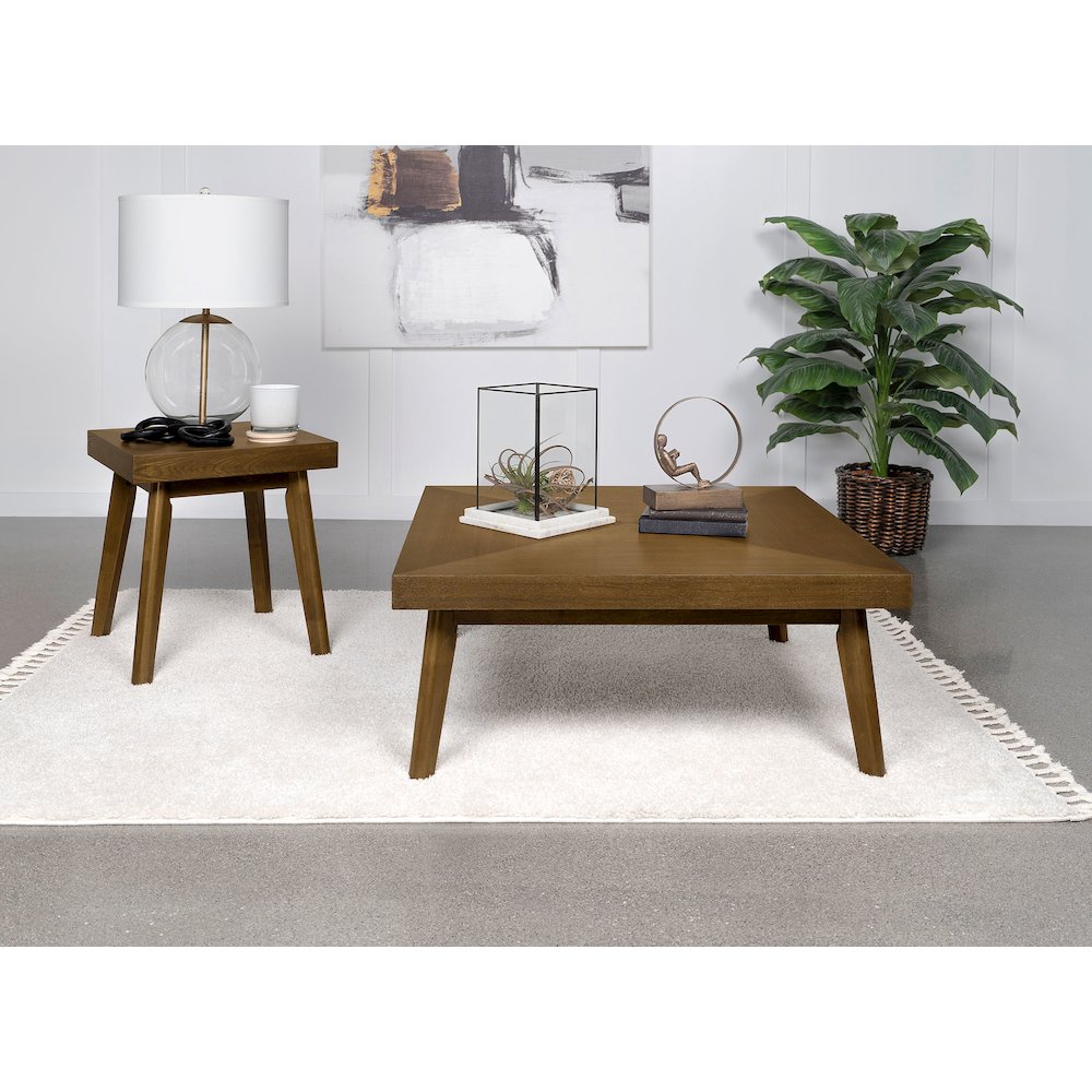 Walnut End Table with Diamond Parquet. Picture 8