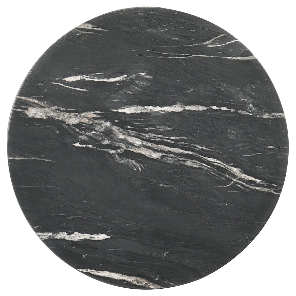 Black End Table with Marble-like Top. Picture 5