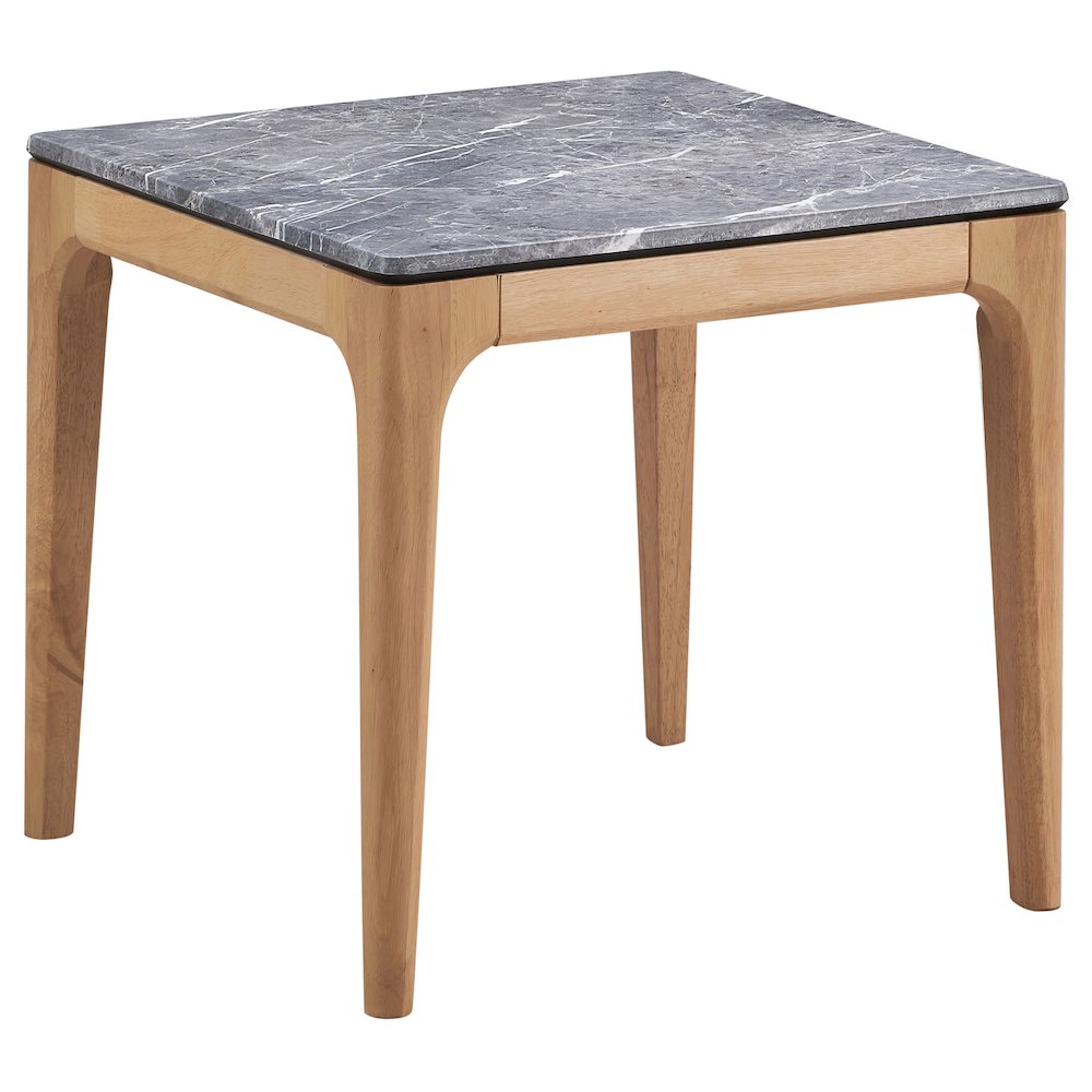 Grey End Table with Marble-like Top. Picture 1