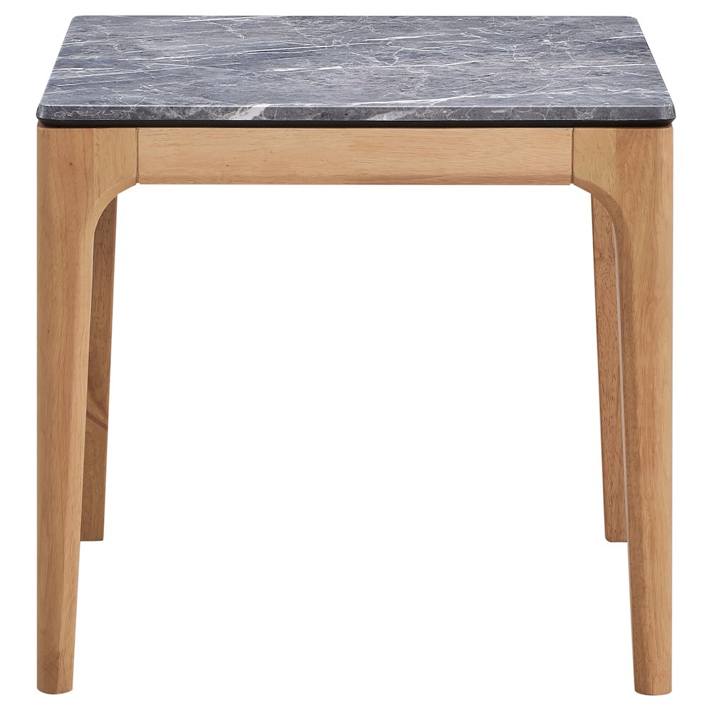 Grey End Table with Marble-like Top. Picture 3