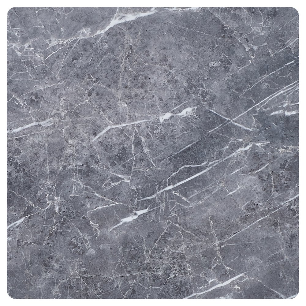Grey End Table with Marble-like Top. Picture 4