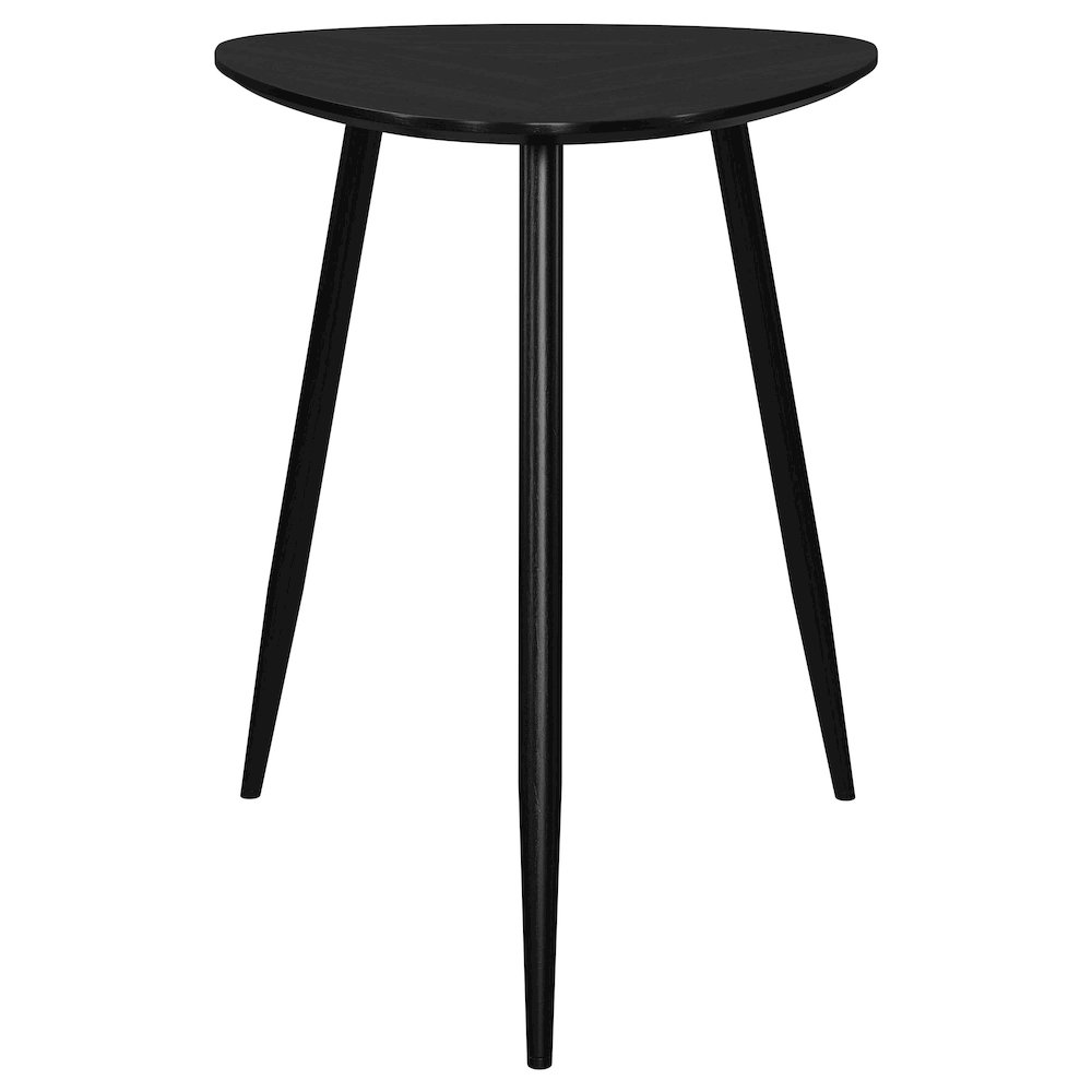 Xander Black Triangular Solid Wood End Table. Picture 3