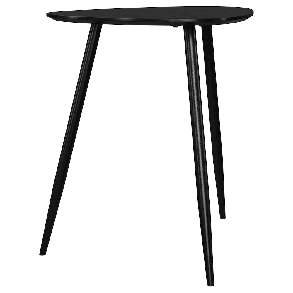 Xander Black Triangular Solid Wood End Table. Picture 8