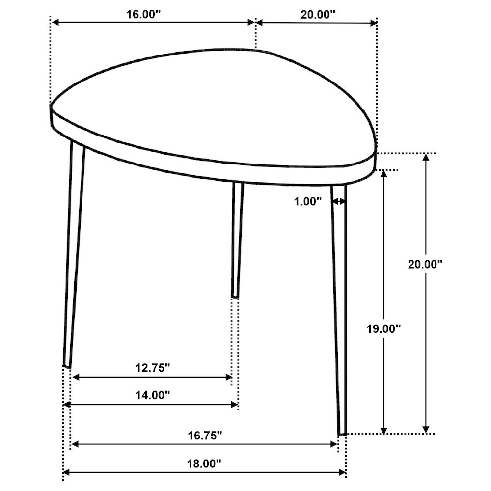 Xander Black Triangular Solid Wood End Table. Picture 11