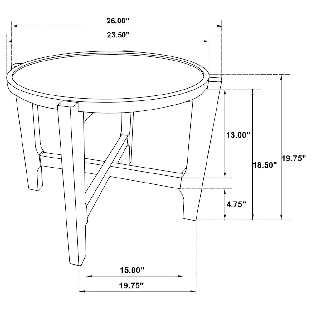Dark Brown Round Coffee End Table. Picture 6