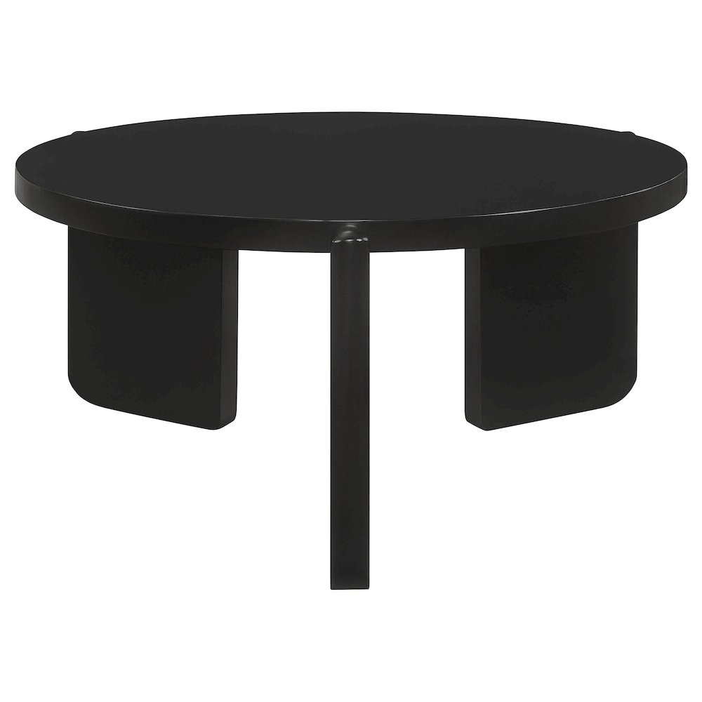 Black Round Coffee Table. Picture 1