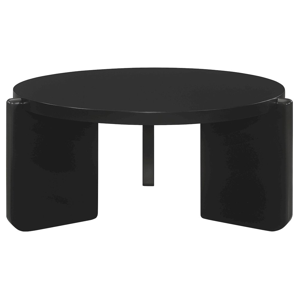 Black Round Coffee Table. Picture 3