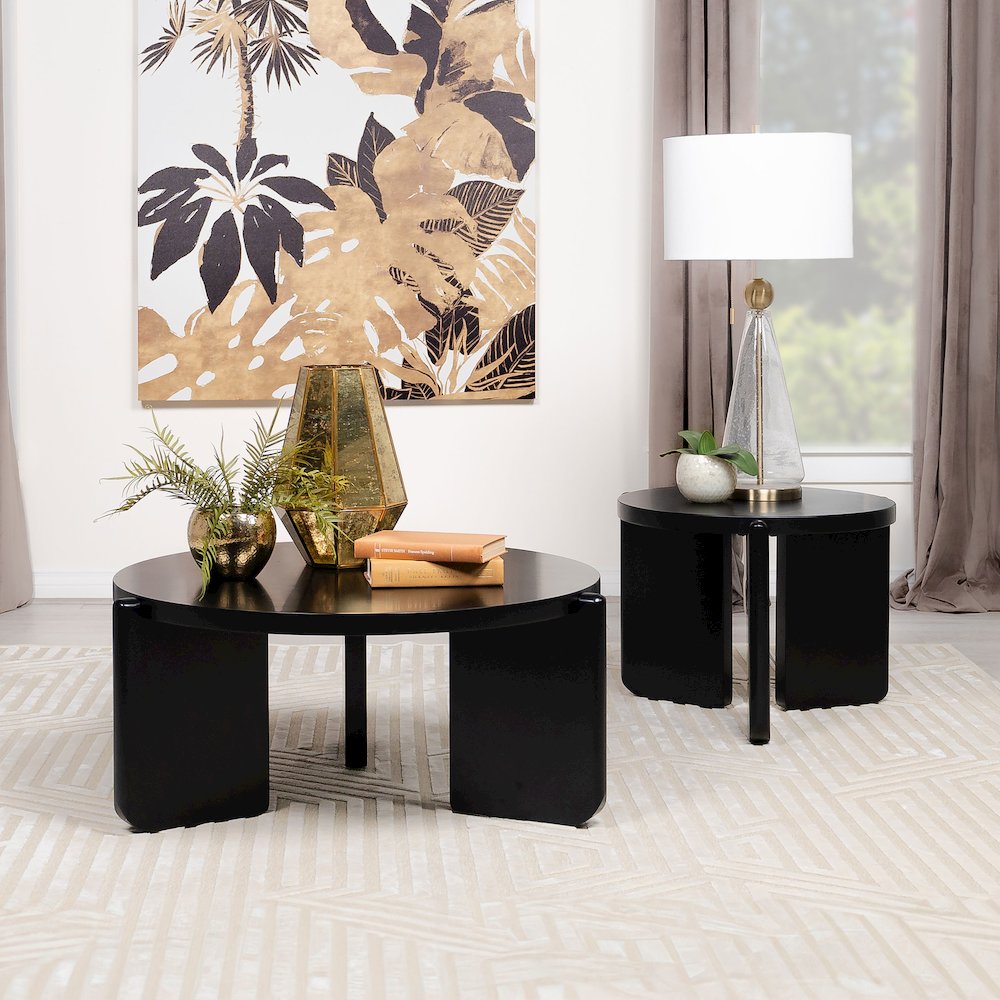 Black Round Coffee Table. Picture 6