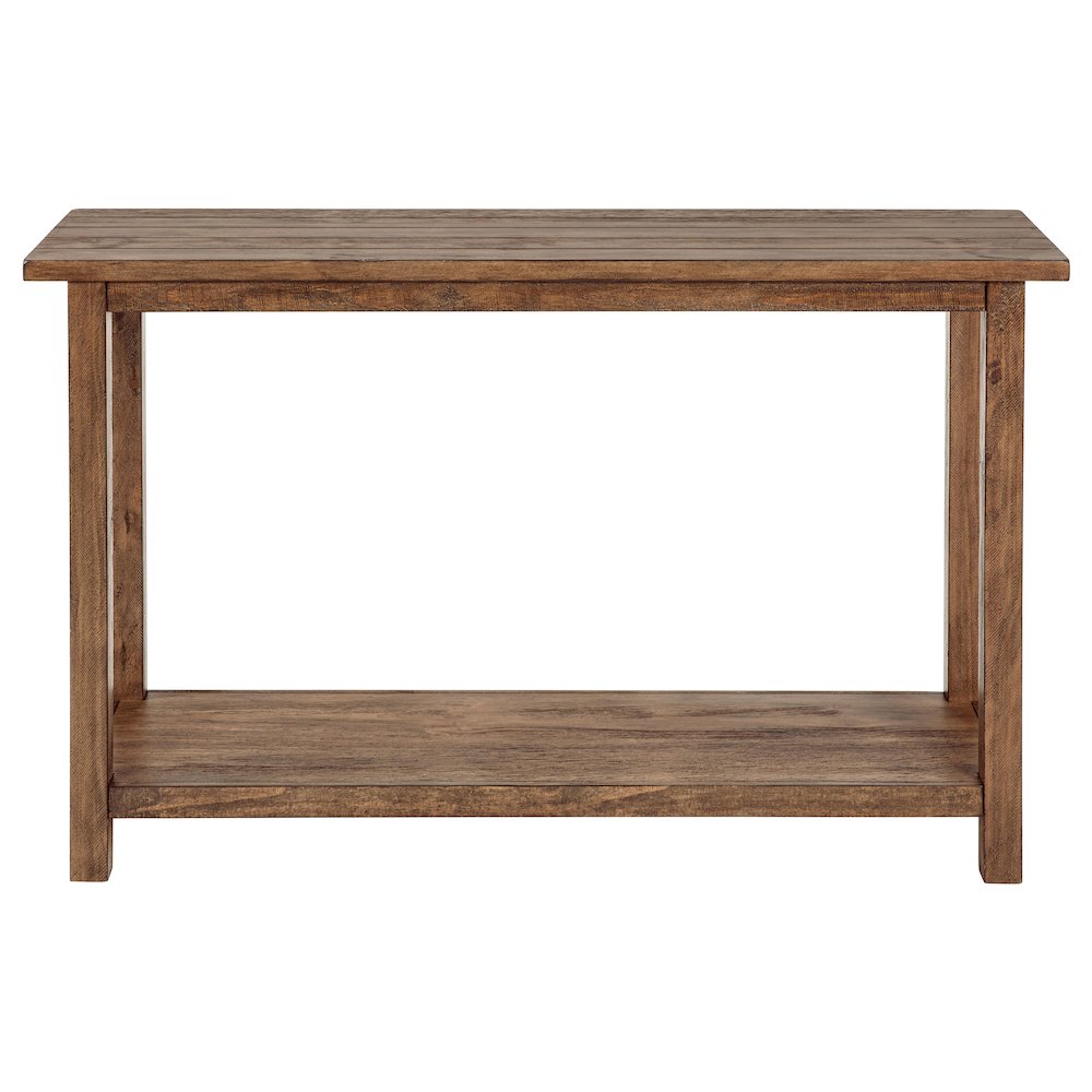 Castleton Distressed Brown Wood Entryway Sofa Console Table. Picture 2