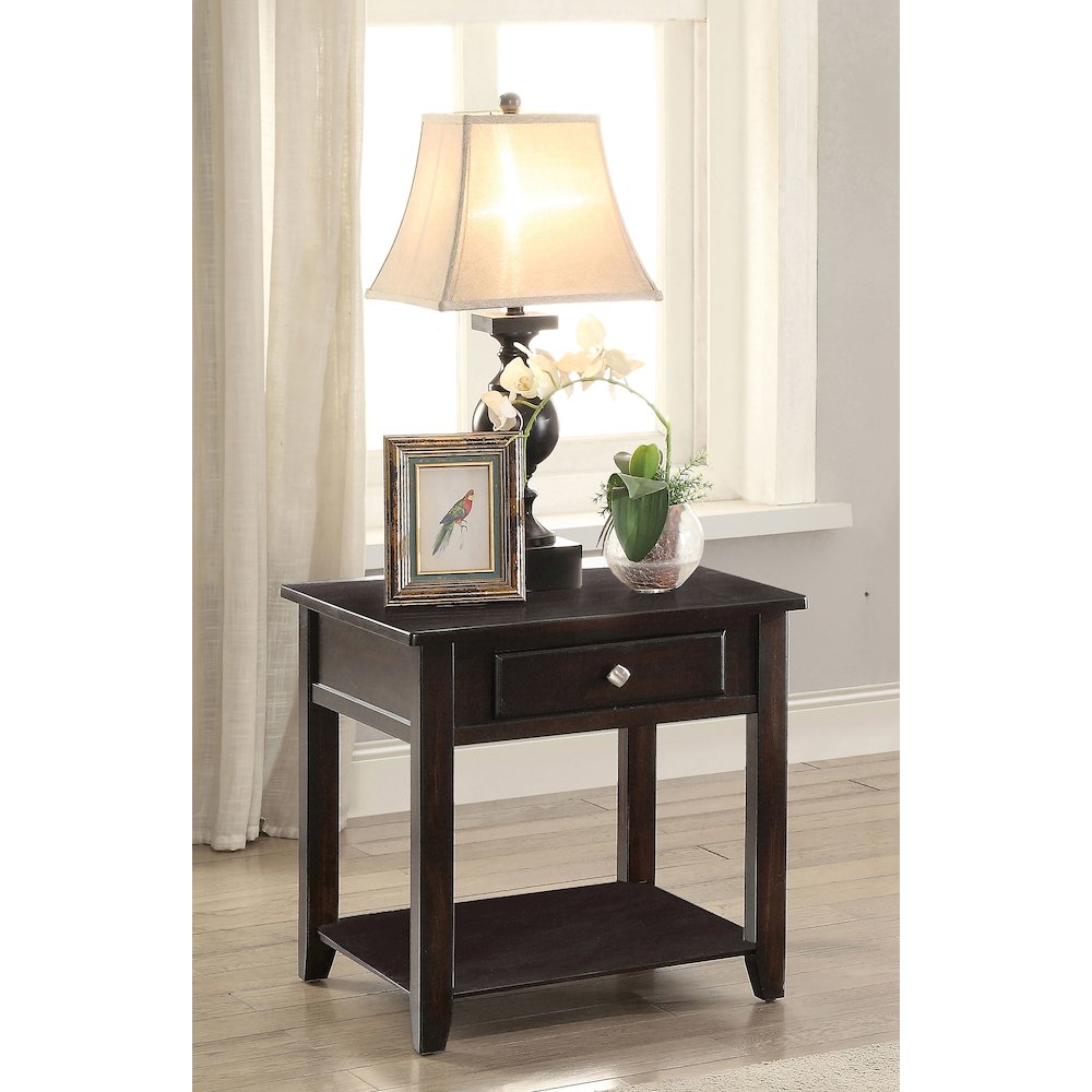 Walnut Square 1-shelf End Table. Picture 2