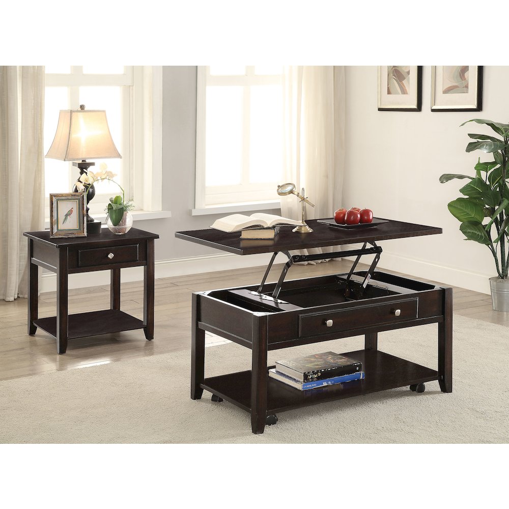 Walnut Square 1-shelf End Table. Picture 5