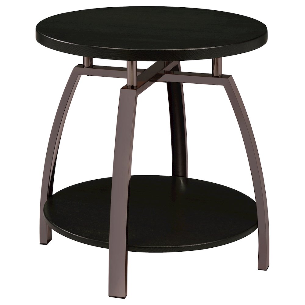 Dark Grey and Black Nickel End Table. Picture 1