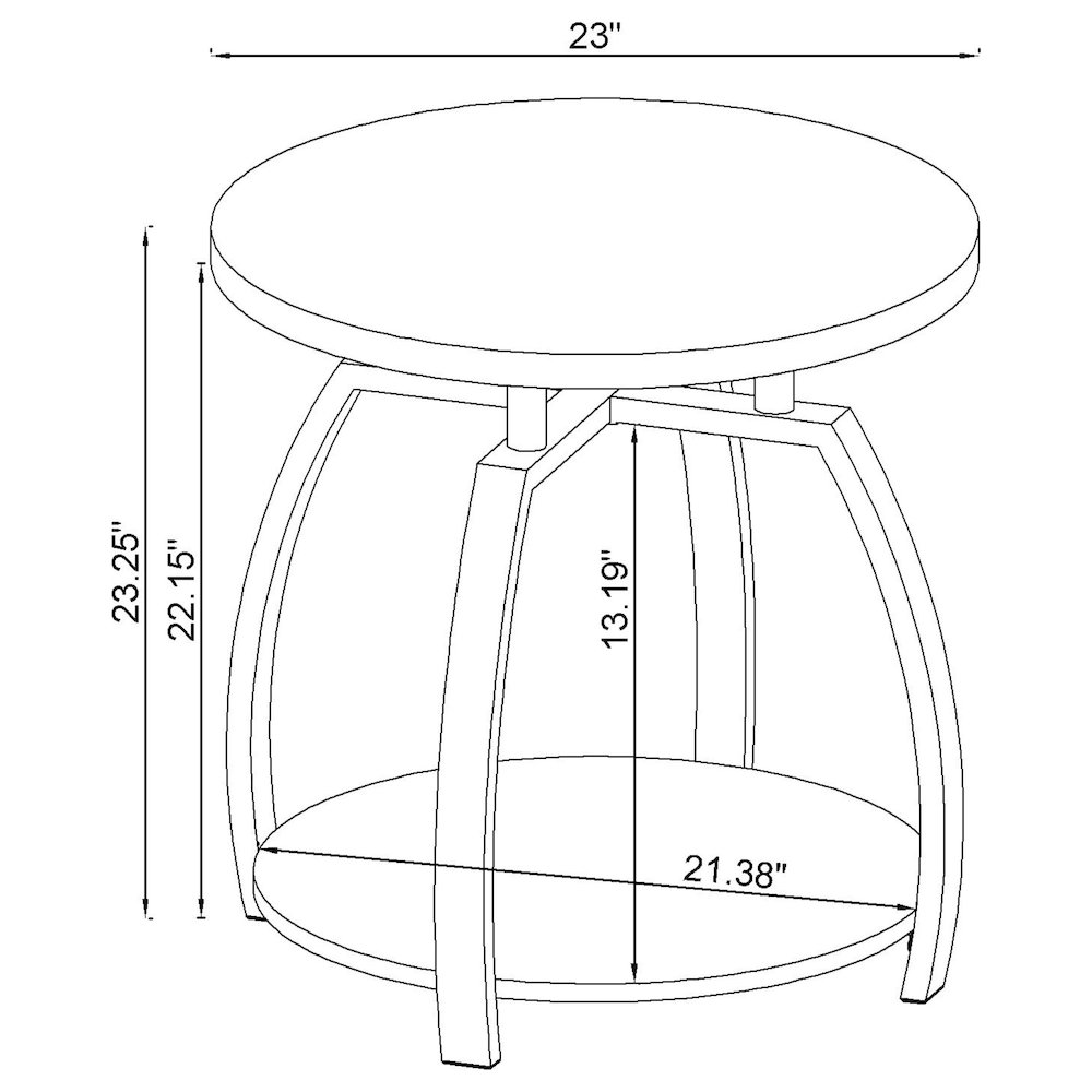 Dark Grey and Black Nickel End Table. Picture 5